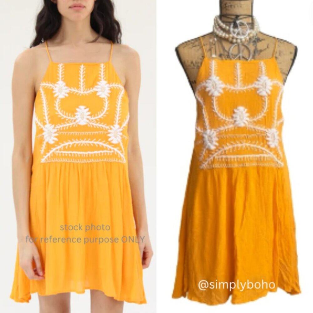 PIPER Hand Embroidered Yellow Dress Sunshine - SIZE SMALL